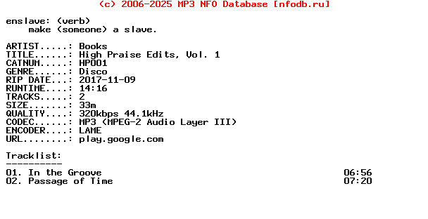 Books-High_Praise_Edits_Vol_1-(HP001)-WEB-2017