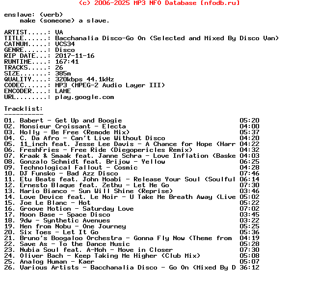 VA-Bacchanalia_Disco-Go_On_(SELECTED_AND_MIXED_BY_DISCO_VAN)-(VCS34)-WEB-2017