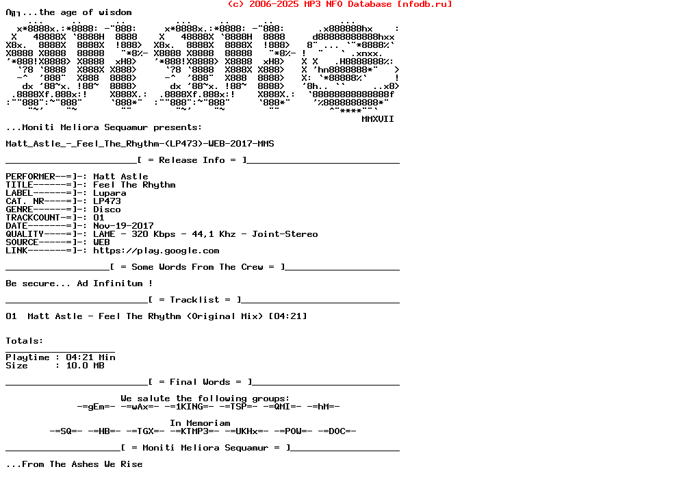 Matt_Astle_-_Feel_The_Rhythm-(LP473)-WEB-2017