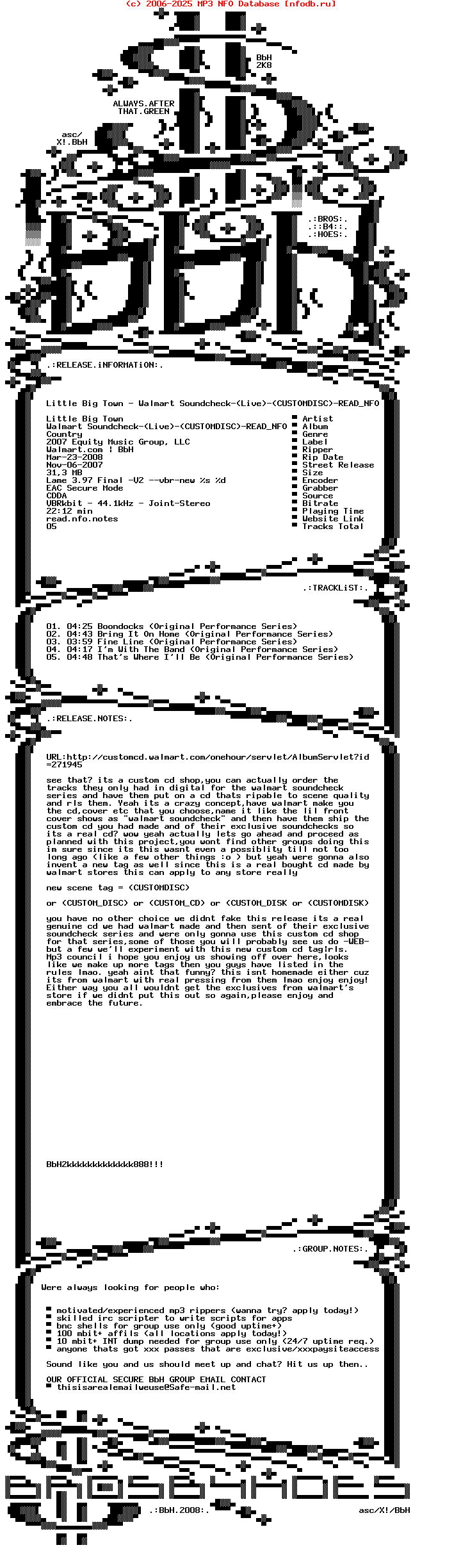 Little_Big_Town-Walmart_Soundcheck-(LIVE)-(CUSTOMDISC)-READ_NFO-2007-BbH