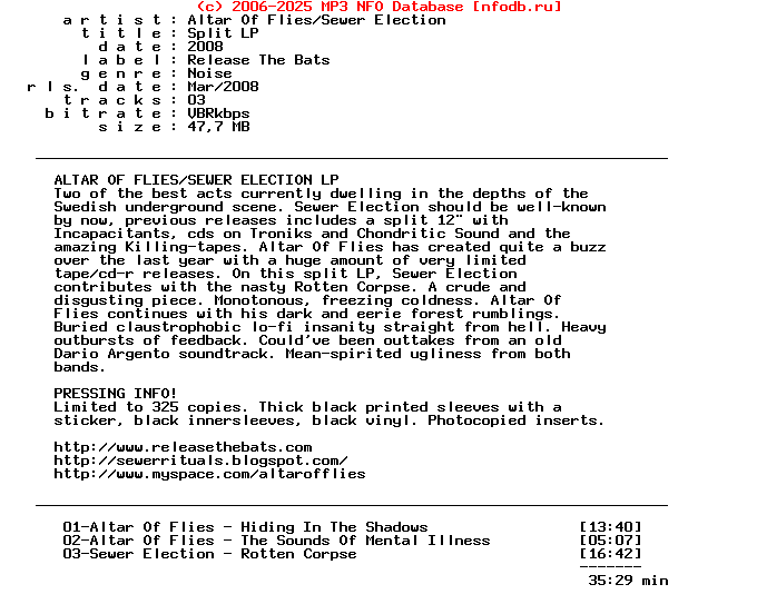Altar_Of_Flies-Sewer_Election--Split-Lp-.Release_The_Bats.-2008