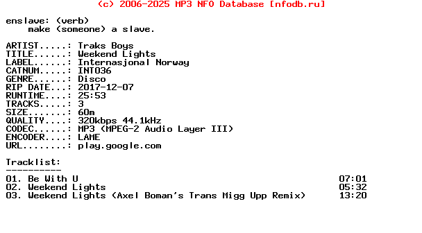 Traks_Boys-Weekend_Lights-(INT036)-WEB-2017