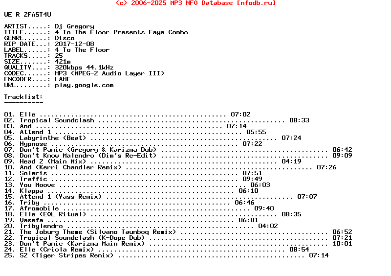 Dj_Gregory-4_To_The_Floor_Presents_Faya_Combo-WEB-2017