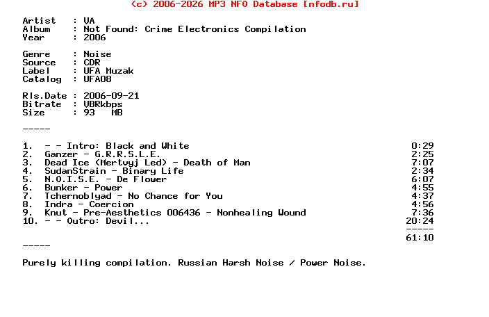 VA-Not_Found_Crime_Electronics_Compilation-CDR-2006