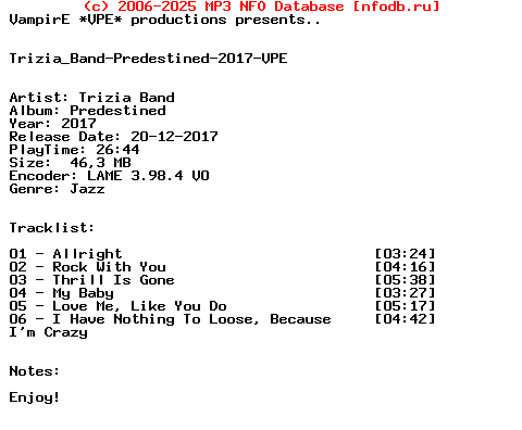 Trizia_Band-Predestined-2017-VPE