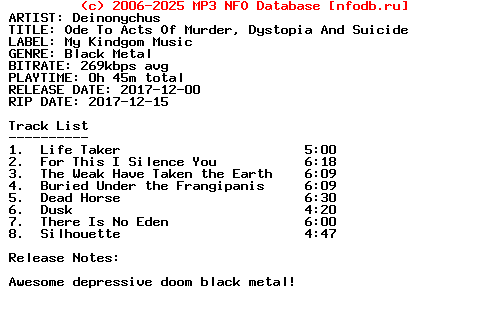 Deinonychus-Ode_To_Acts_Of_Murder_Dystopia_And_Suicide-2017
