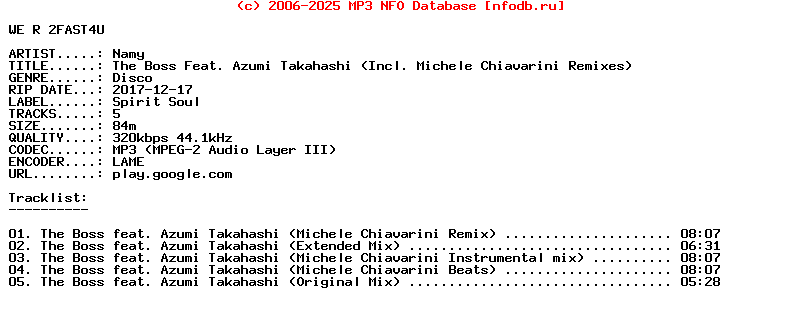Namy-The_Boss_Feat_Azumi_Takahashi_(INCL_MICHELE_CHIAVARINI_REMIXES)-WEB-2017
