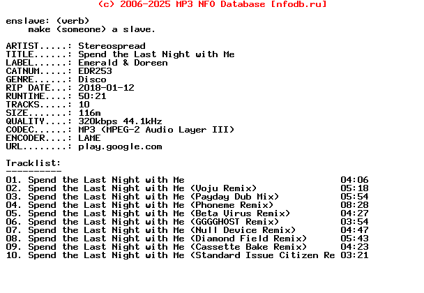 Stereospread-Spend_The_Last_Night_With_Me-(EDR253)-WEB-2018
