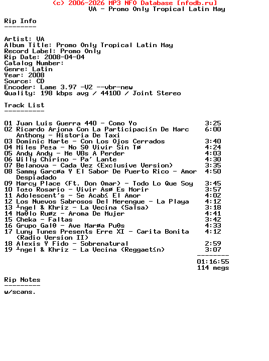 VA-Promo_Only_Tropical_Latin_May-SP-2008