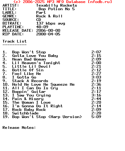 Texabilly_Rockets-Bop_Potion_No_5-2006