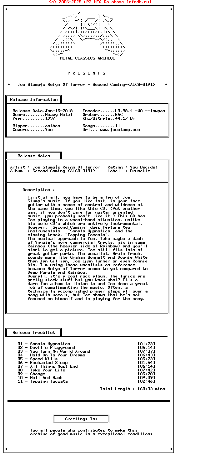 Joe_Stumps_Reign_Of_Terror_-_Second_Coming-(ALCB-3191)-1997-Mca_Int