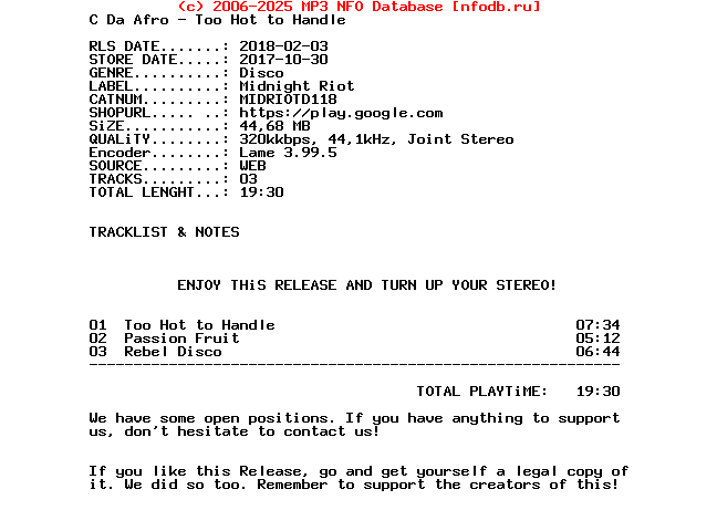 C_Da_Afro-Too_Hot_To_Handle-(MIDRIOTD118)-WEB-2017-BF