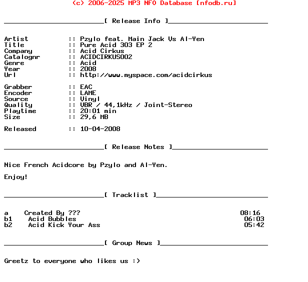 Pzylo_Feat._Main_Jack_Vs_Al-Yen-Pure_Acid_303_Ep_2-(ACIDCIRKUS002)-Vinyl-2008