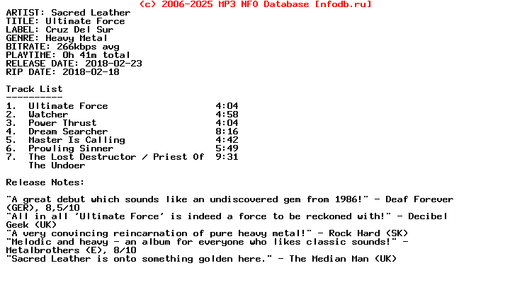 Sacred_Leather-Ultimate_Force-2018