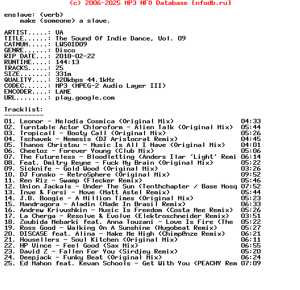 VA-The_Sound_Of_Indie_Dance_Vol_09-(LWSOID09)-WEB-2018