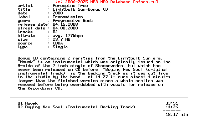 Porcupine_Tree-Lightbulb_Sun-Bonus_Cd-2008