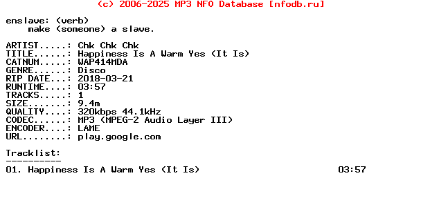 Chk_Chk_Chk-Happiness_Is_A_Warm_Yes_(IT_IS)-(WAP414MDA)-WEB-2018