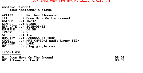 Keither_Florence-Down_Here_On_The_Ground-(TR247)-WEB-2018