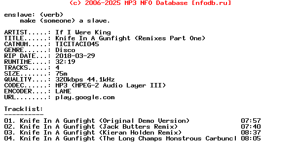 If_I_Were_King-Knife_In_A_Gunfight_(REMIXES_PART_ONE)-(TICITACI045)-WEB-2018