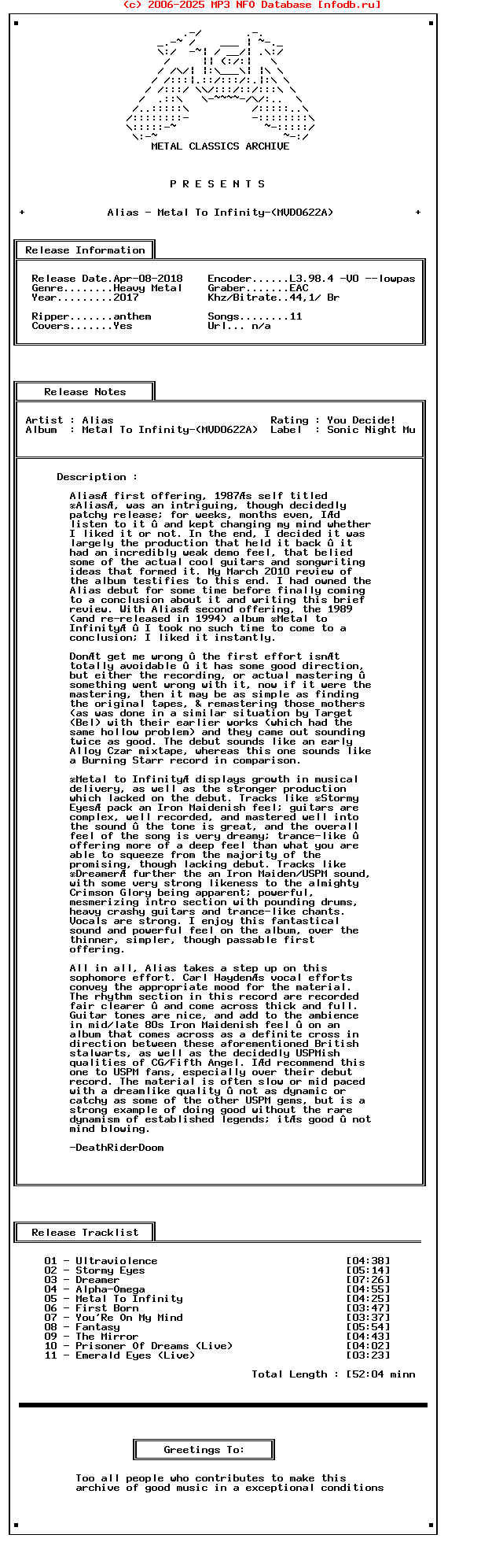 Alias_-_Metal_To_Infinity-(MVD0622A)-Reissue-2017-Mca_Int