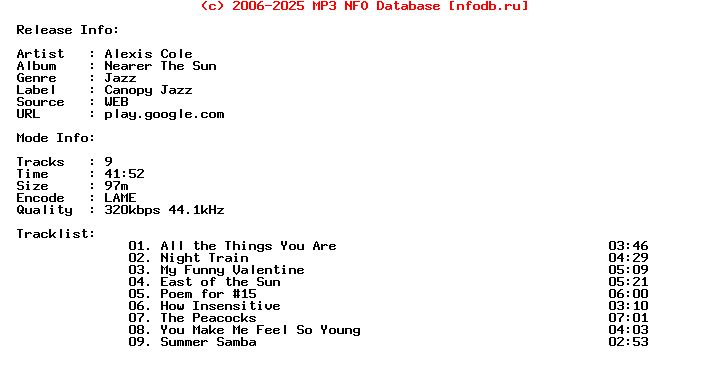 Alexis_Cole-Nearer_The_Sun-(CJCD-7628-2)-WEB-2005