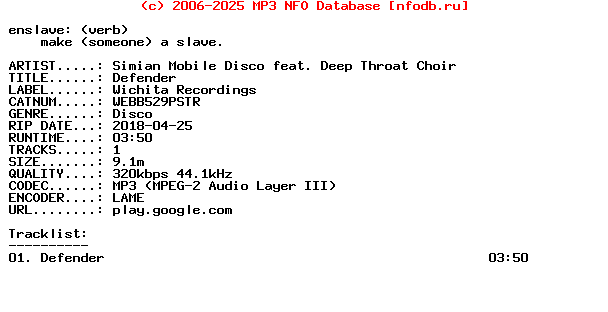 Simian_Mobile_Disco_Feat_Deep_Throat_Choir-Defender-(WEBB529PSTR)-WEB-2018