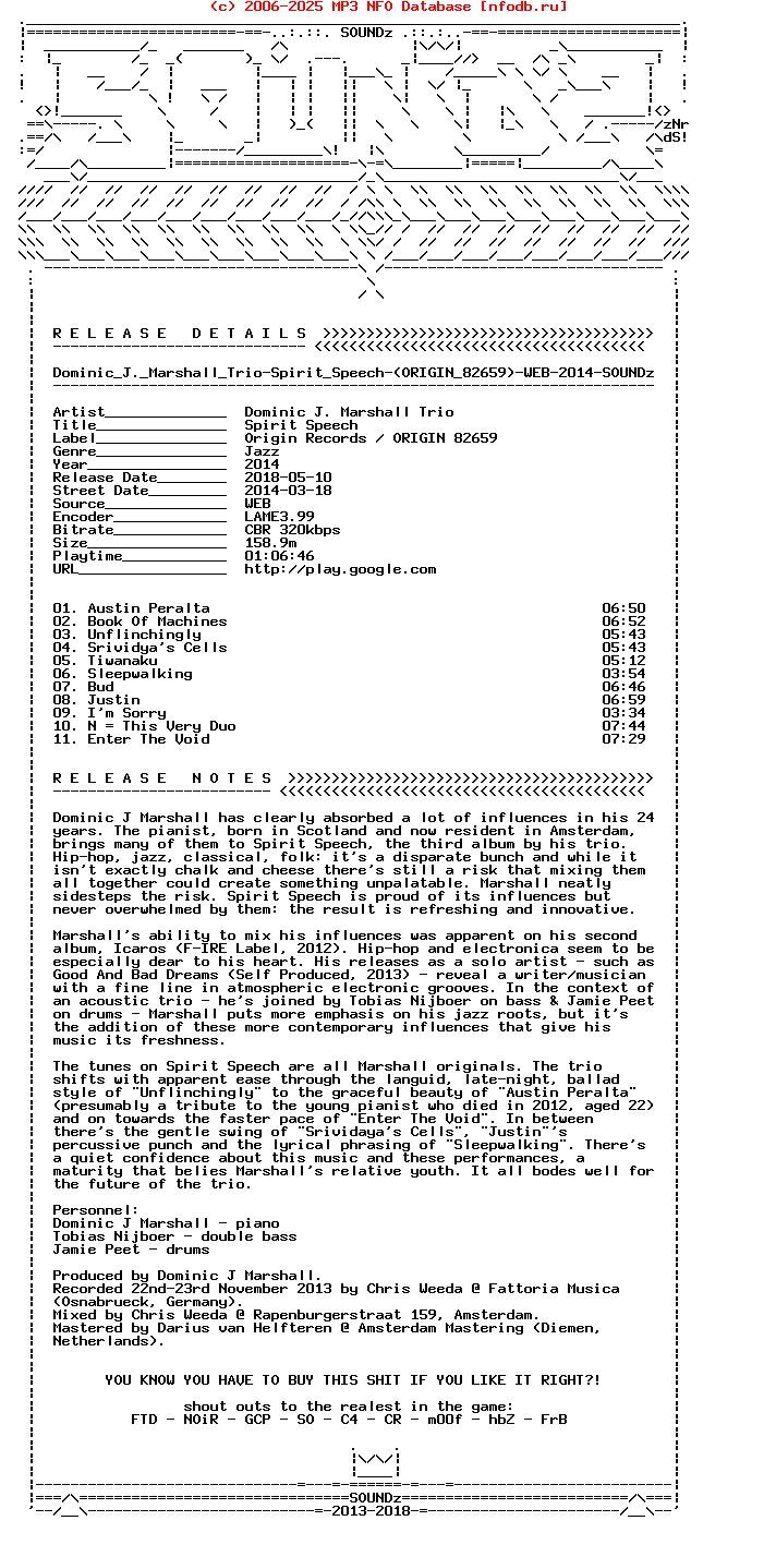 Dominic_J._Marshall_Trio-Spirit_Speech-(ORIGIN_82659)-WEB-2014-Snz