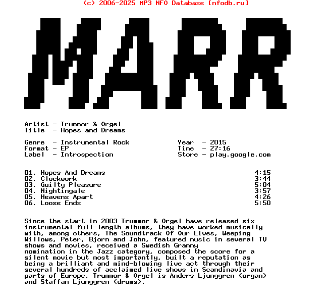 Trummor_And_Orgel-Hopes_And_Dreams-EP-WEB-2015-Marr