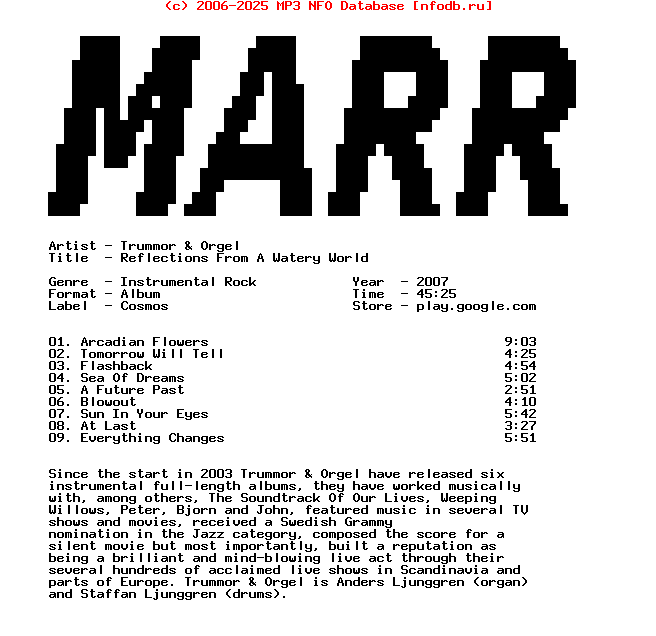 Trummor_And_Orgel-Reflections_From_A_Watery_World-WEB-2007-Marr