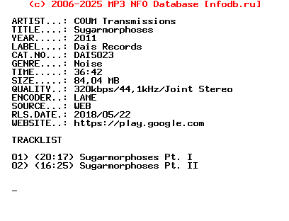 Coum_Transmissions-Sugarmorphoses-(DAIS023)-WEB-2011