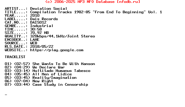 Deviation_Social-Compilation_Tracks_1982-85_From_End_To_Beginning_Vol._1-(DAIS012)-WEB-2010