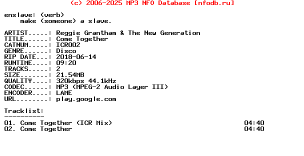 Reggie_Grantham_And_The_New_Generation-Come_Together-(ICR002)-WEB-2018
