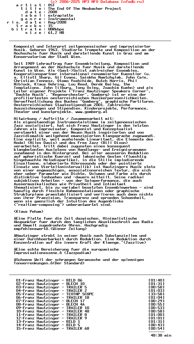 Ost--The_End_Of_The_Neubacher_Project-.Extraplatte.-2008