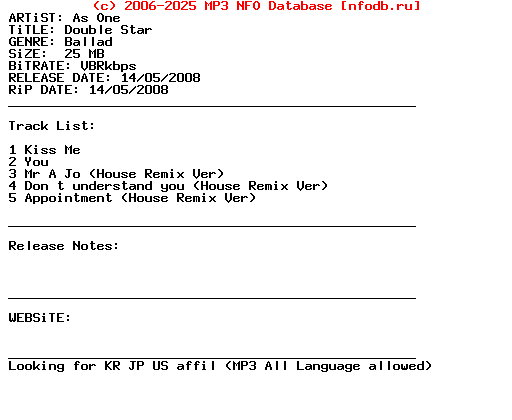 As_One-Double_Star-CDM-KR-2008-M3G