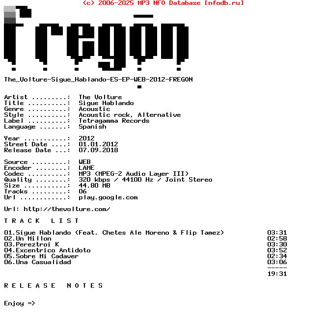 The_Volture-Sigue_Hablando-ES-EP-WEB-2012-Fregon