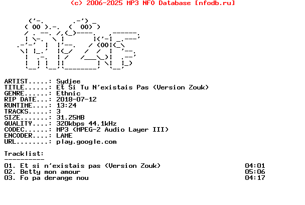 Sydjee-Et_Si_Tu_Nexistais_Pas_(VERSION_ZOUK)-WEB-FR-2017