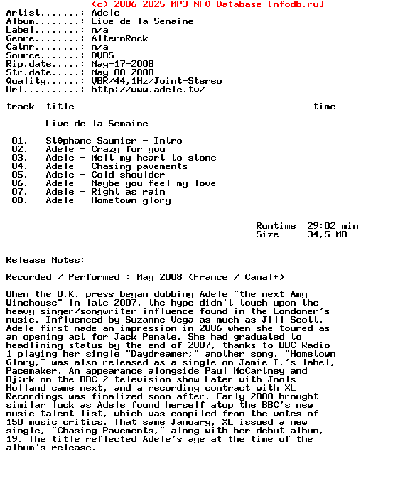 Adele-Live_De_La_Semaine-Dvbs-2008