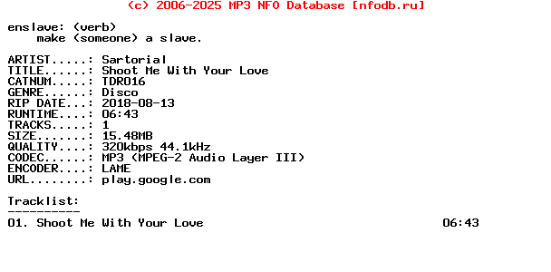 Sartorial-Shoot_Me_With_Your_Love-(TDR016)-WEB-2018