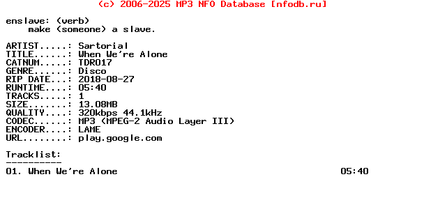 Sartorial-When_Were_Alone-(TDR017)-WEB-2018