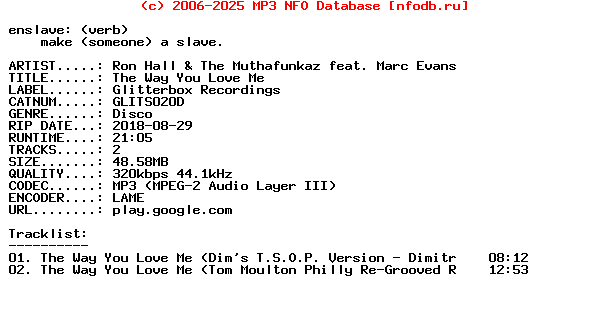 Ron_Hall_And_The_Muthafunkaz_Feat_Marc_Evans-The_Way_You_Love_Me-(GLITS020D)-WEB-2018