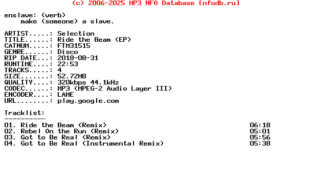 Selection-Ride_The_Beam_(EP)-(FTM31515)-WEB-2009