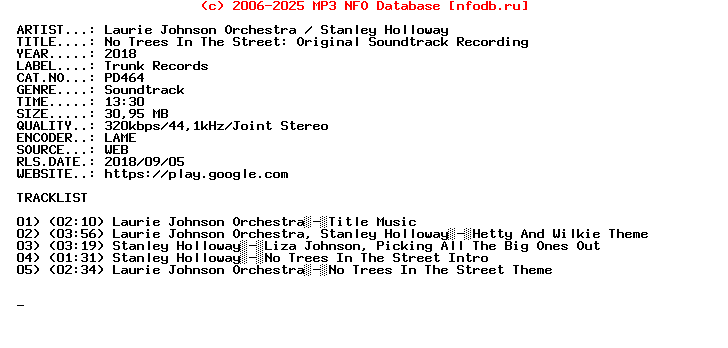 Laurie_Johnson_Orchestra_-_Stanley_Holloway-No_Trees_In_The_Street_Original_Soundtrack_Recording-(PD464)-WEB-2018