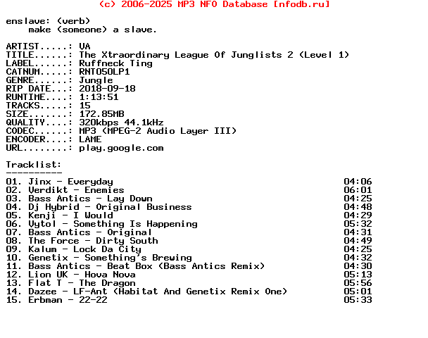 VA-The_Xtraordinary_League_Of_Junglists_2_(LEVEL_1)-(RNT050LP1)-WEB-2018