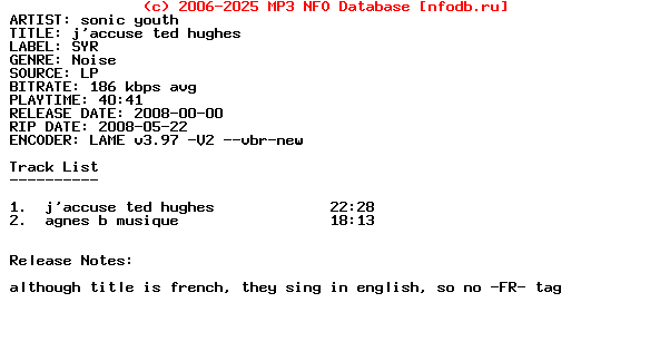 Sonic_Youth-Jaccuse_Ted_Hughes-Vinyl-2008