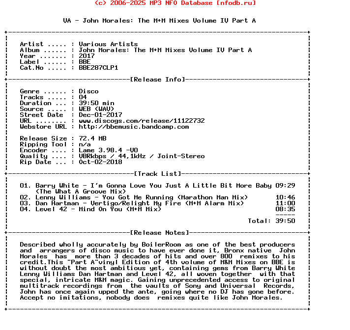 VA-John_Morales-The_M_And_M_Mixes_Volume_Iv_Part_A-(BBE287CLP1)-WEB-2017