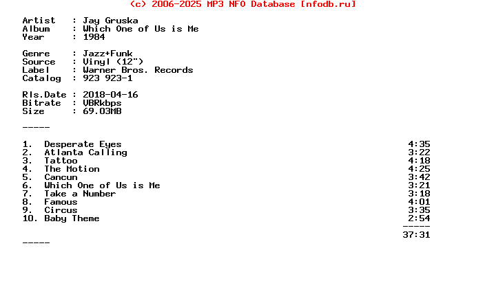 Jay_Gruska-Which_One_Of_Us_Is_Me-Lp-1984