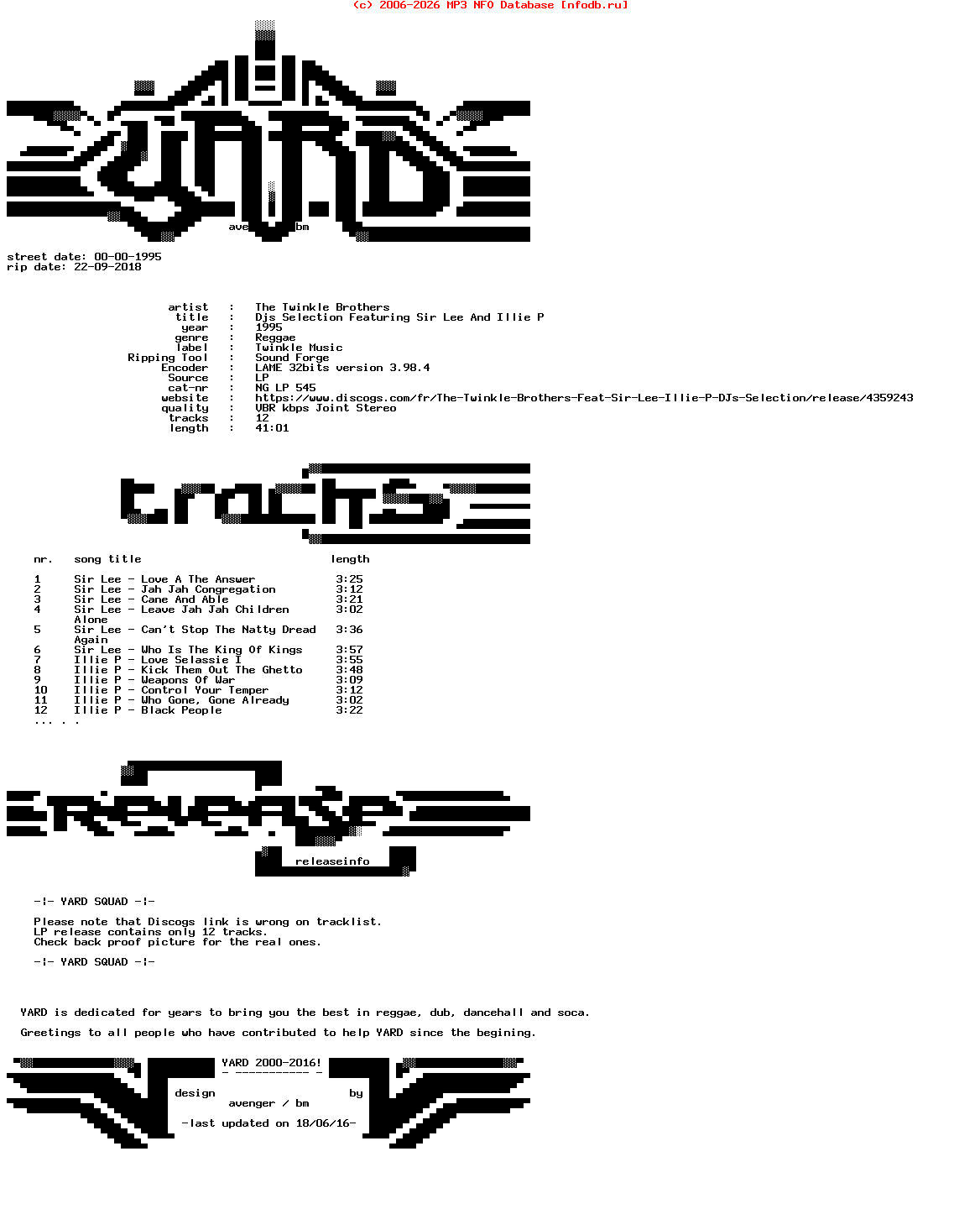 The_Twinkle_Brothers-Djs_Selection_Featuring_Sir_Lee_And_Illie_P-(NG_LP_545)-Lp-1995-YARD