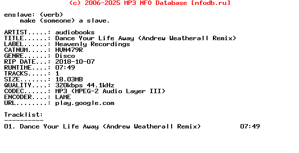 Audiobooks-Dance_Your_Life_Away_(ANDREW_WEATHERALL_REMIX)-(HVN479R)-WEB-2018