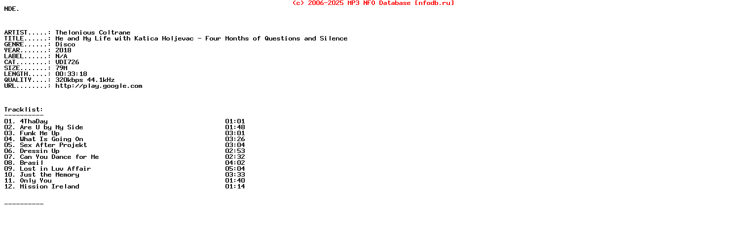 Thelonious_Coltrane-Me_And_My_Life_With_Katica_Holjevac__Four_Months_Of_Questions_And_Silence-(VDI726)-WEB-2018