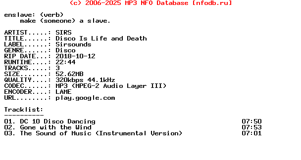 Sirs-Disco_Is_Life_And_Death-EP-WEB-2018